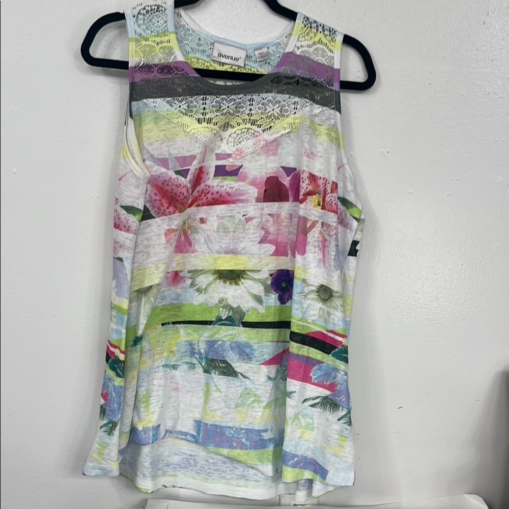 Avenue Women's Multicolor Sleeveless Top by Avenue